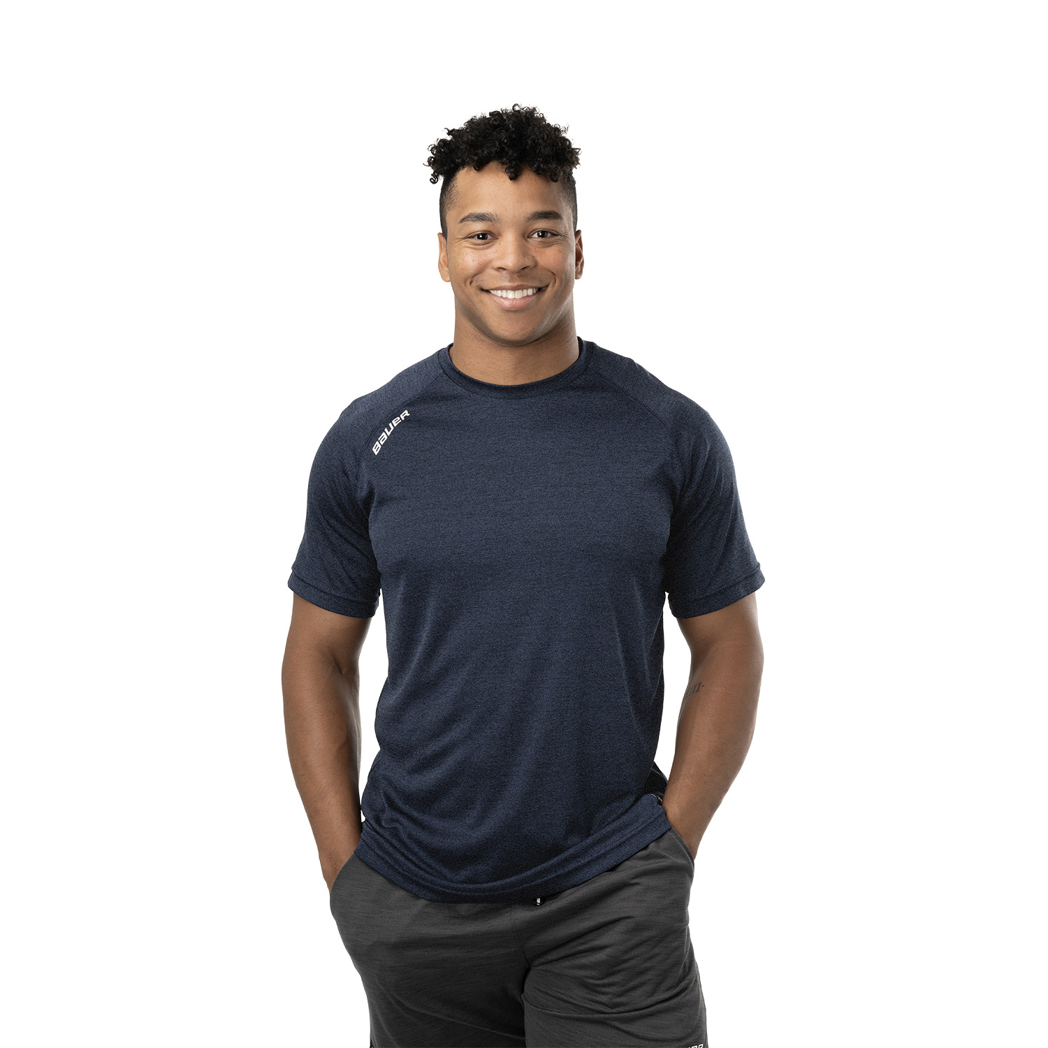 BAUER Team Tech Tee - marine - Sr.