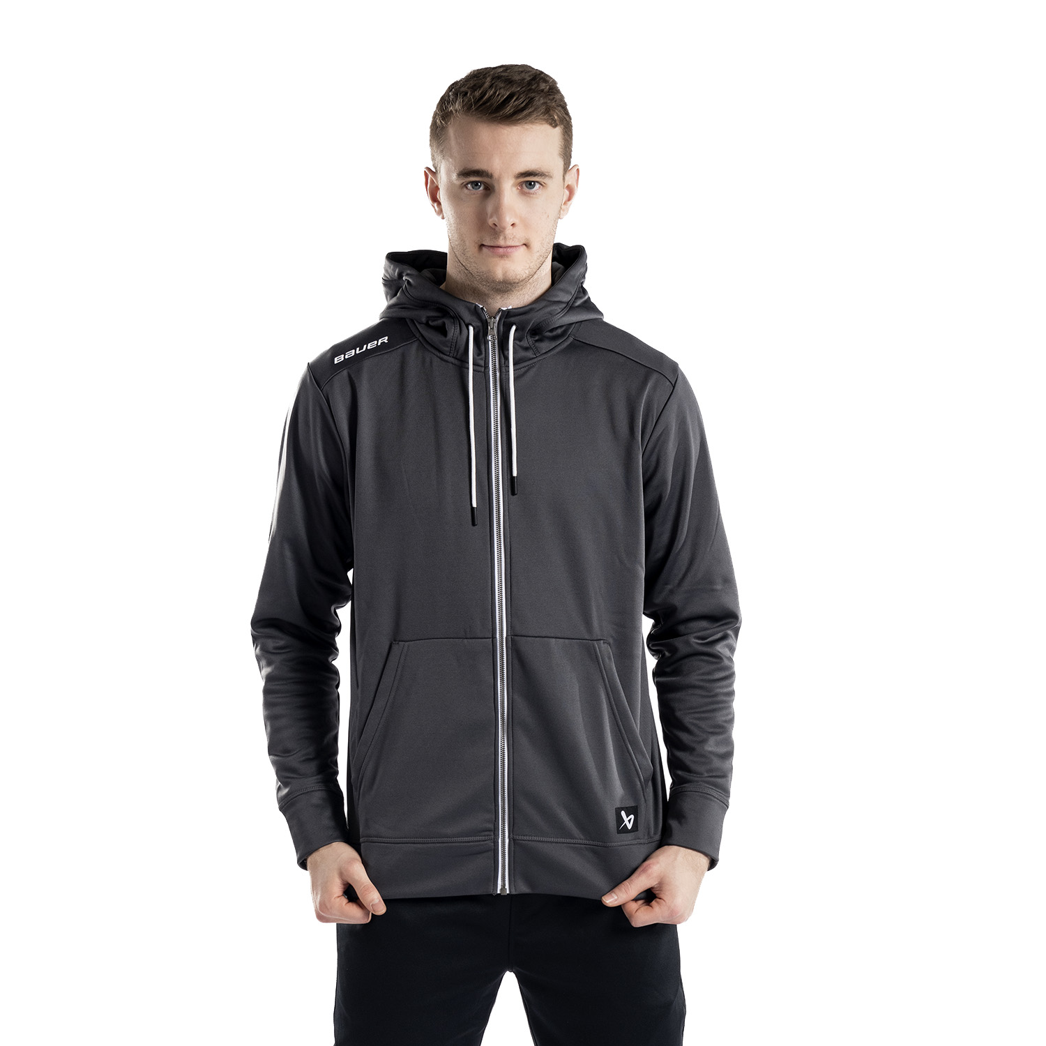 BAUER Fleece Zip Hoodie Team - grau - Sr.