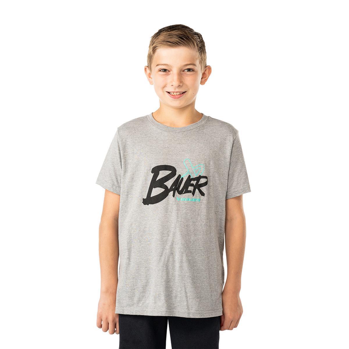 BAUER Graphic Tee - grau meliert - Yth.