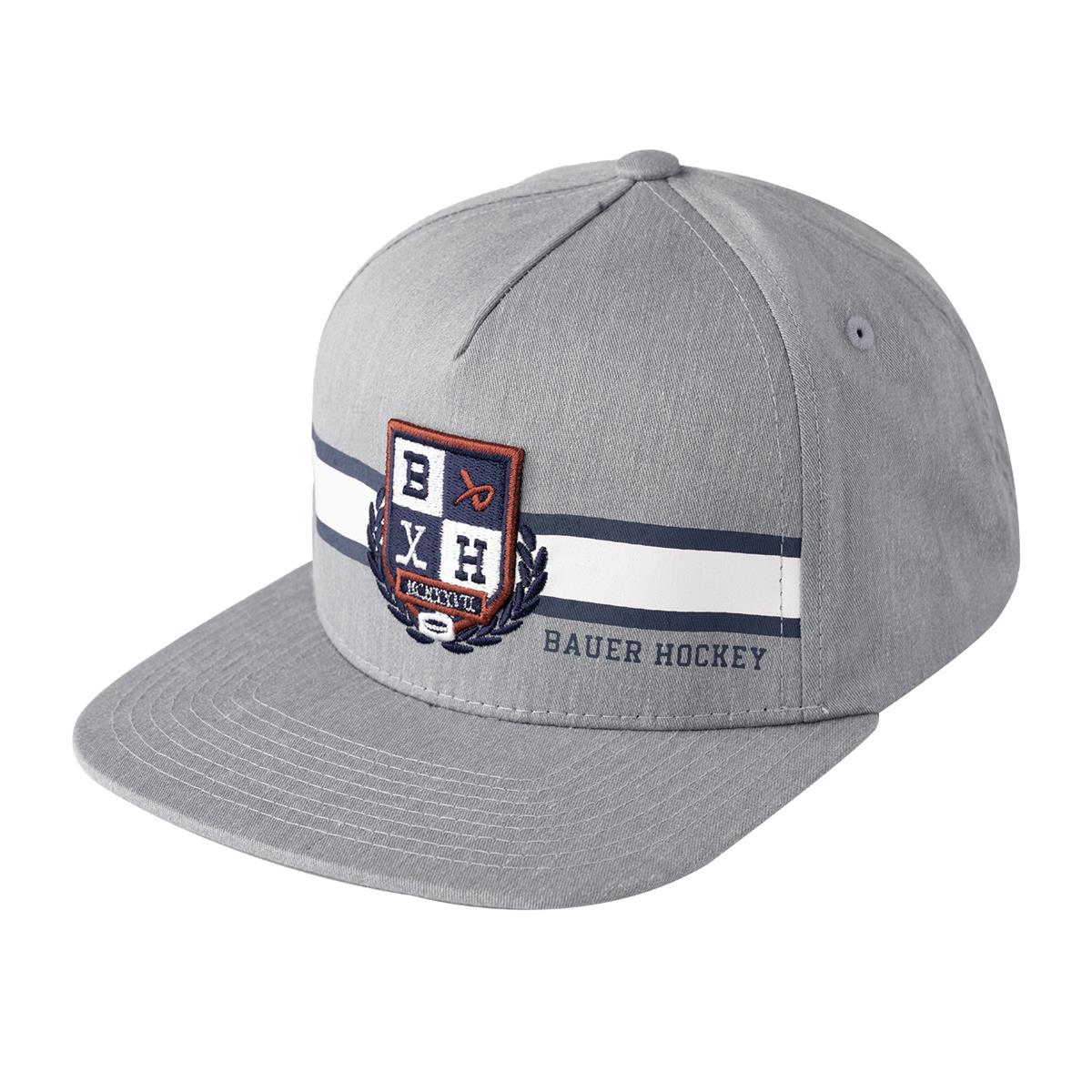 BAUER Collegiate Snapback Cap - grau meliert - Sr. - hgr - OSFM