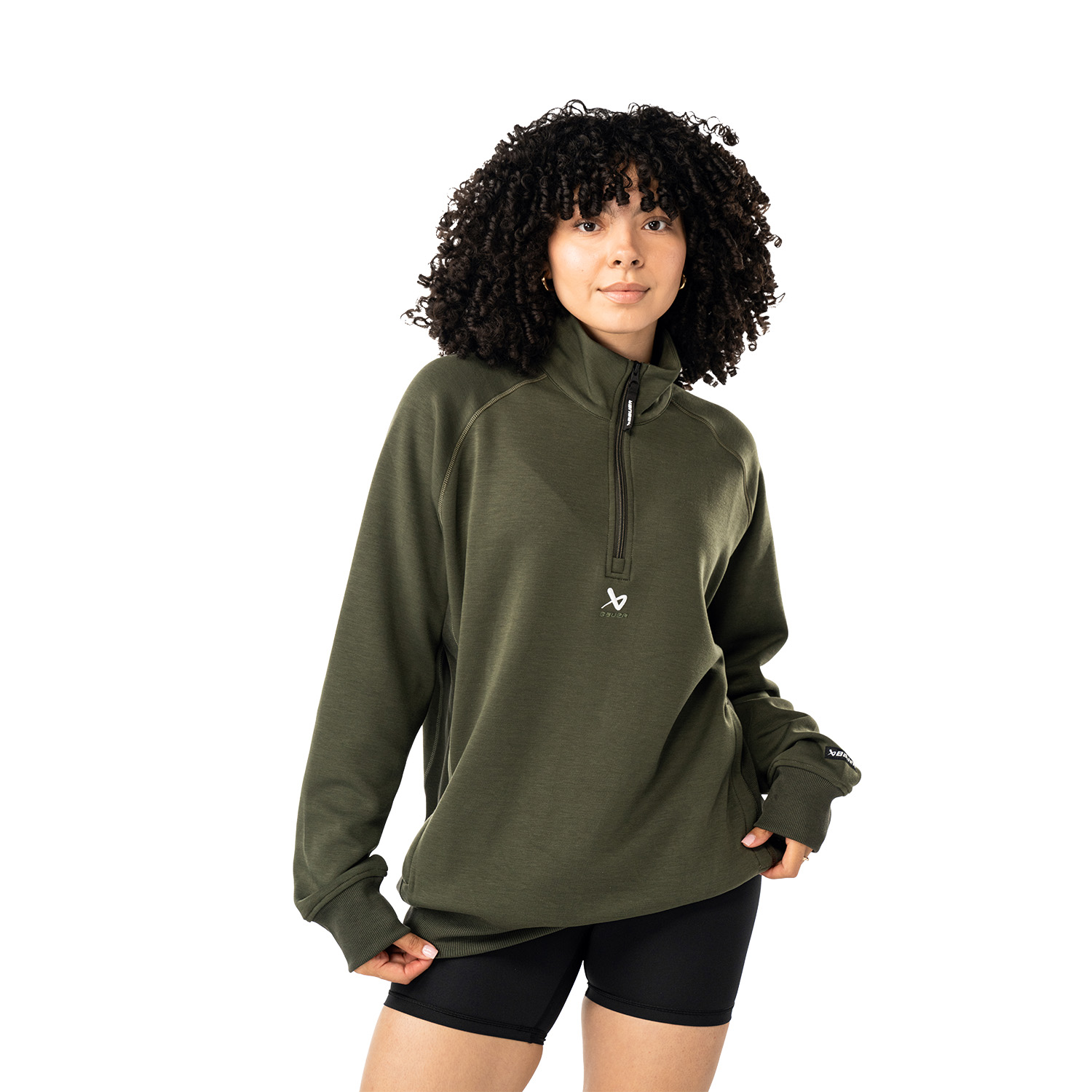 BAUER FLC 1/4 ZIP- forest - Sr.