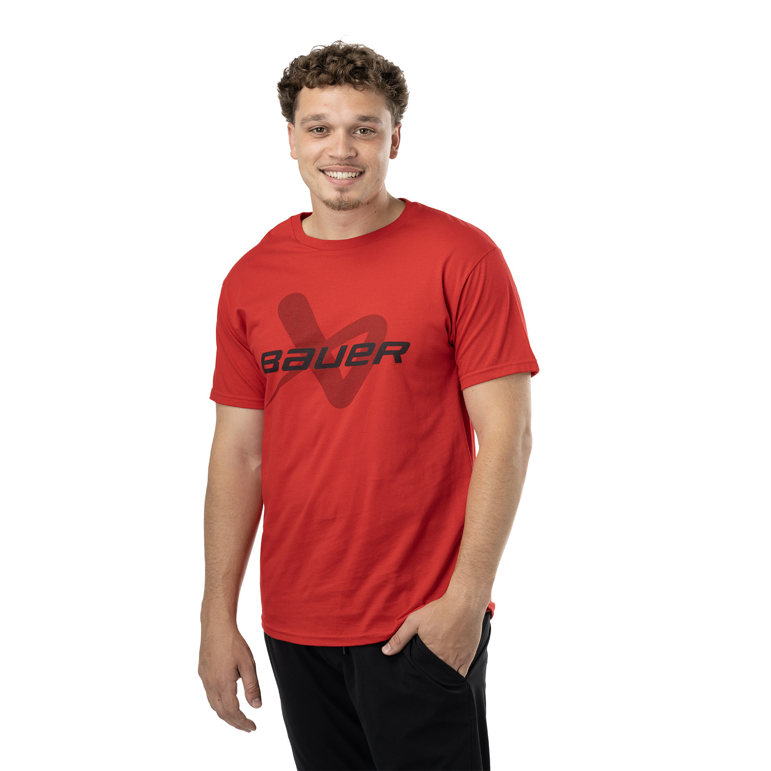 BAUER Core Lockup Tee - rot - Sr.
