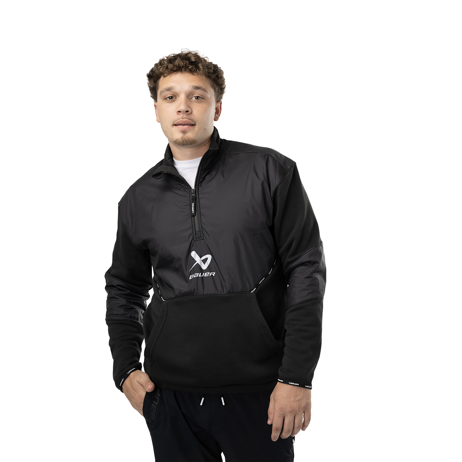 BAUER 1/2 Zip Pullover Team - schwarz - Sr.