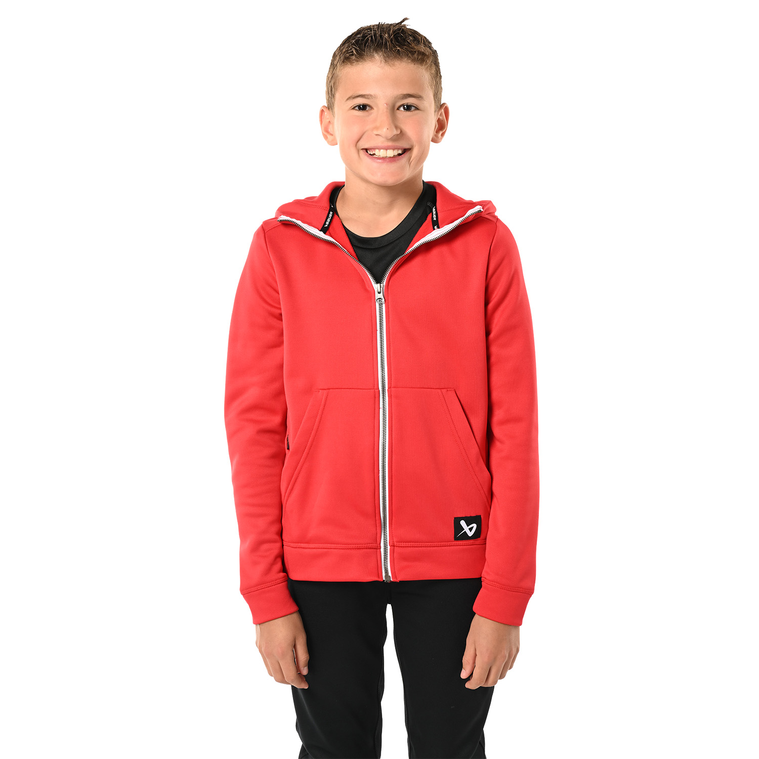 BAUER Fleece Zip Hoodie Team - rot - Yth.