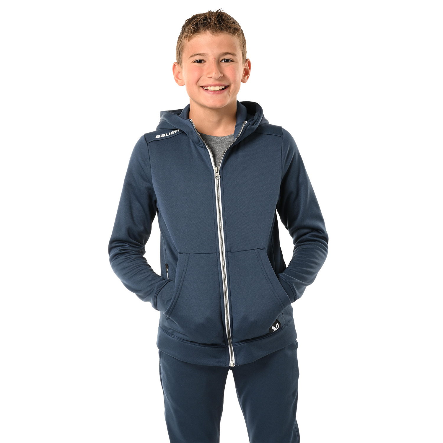 BAUER Fleece Zip Hoodie Team - marine - Yth.